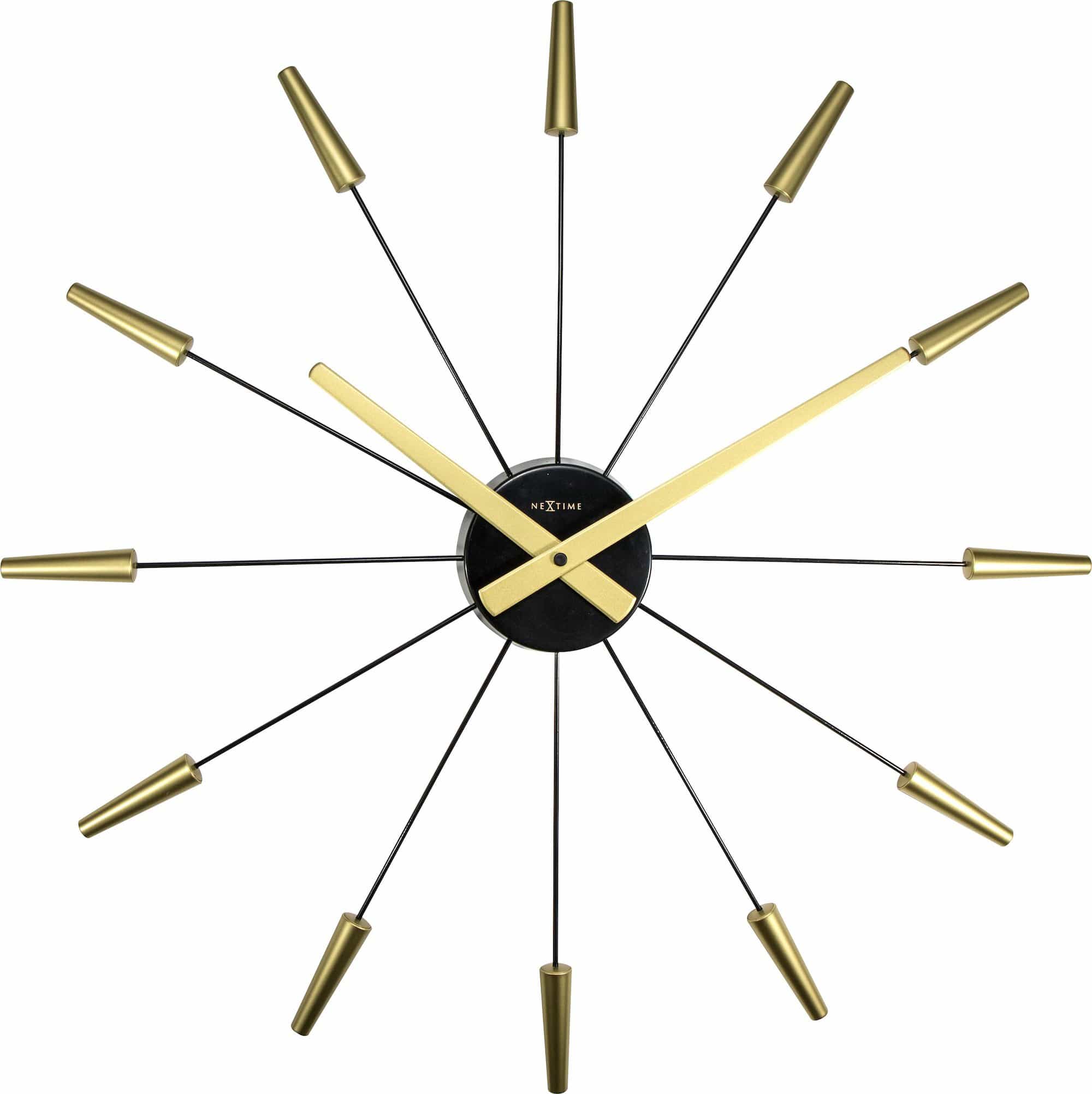 Vintage NeXtime Silent Wall Clock in stainless steel, 58cm diameter with a sleek, modern design and a clear clock face.